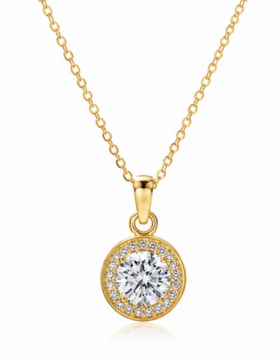 Luxe ketting - verguld - Zirkonia - Stijlvolle ketting - Goudkleurig - Roestvrijstalen -cadeau -Valentijn - Liefde - Verrassing