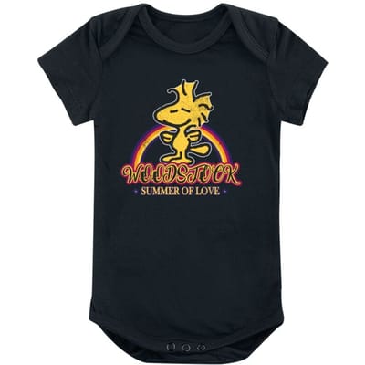 Peanuts Body voor babys - Woodstock - Piece, Love And Music - voor Kinderen - zwart