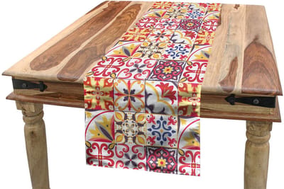ABAKUHAUS Tafel-loper – Marokkaans motief – 40x180 cm – polyester