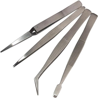 Pincet Set - Precisie Tangen - Wimpers Plaatsen - Puntige Fijne Tips - 11.8cm Lengte - Zilver