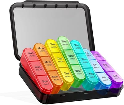 Pillenorganizer - Wekelijkse pillenorganizer - Dagelijkse pillenorganizer 7-daagse vitaminen- en medicatieorganizer