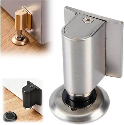 Nieuwe deurstopper met wig - magnetische deurstopper voor de onderkant van de deur - onzichtbare deurstopper zonder boren voor de binnenkant van de deur - robuuste magnetische deurstopper om deuren open te houden - 1 stuk(grijsachtig wit)