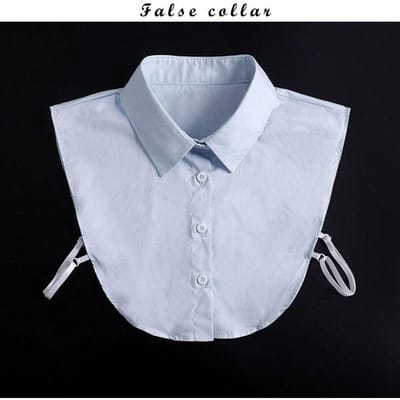 Col de chemise classique faux col Chemise professionnelle pour femme faux cols décoratifs col de costume Simple faux col bleu