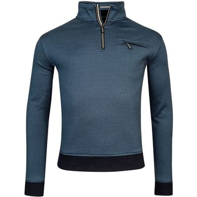 Baileys Trui Halfzip 2-Tone Jacquard Sweatshirt Raf Blue / male