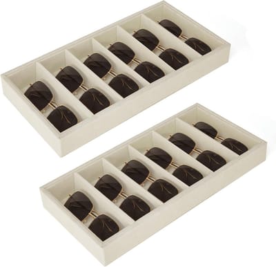 Zonnebril Opbergdoos voor 6 Zonnebrillen - Velvet Brillen Presentatie & Opbergsysteem