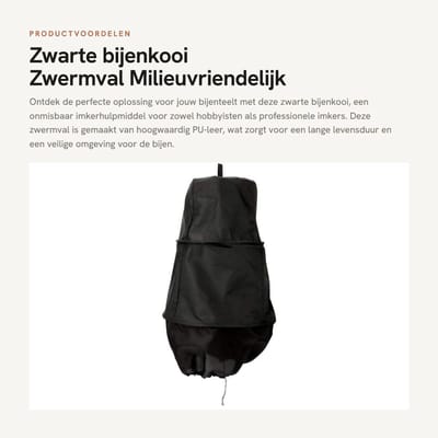Dailygoods- Bijenkooi Zwart - Zwermval - Imkerhulpmiddel - Vanghulpmiddel - Waterdicht - Milieuvriendelijk Materiaal - Bijenvanger