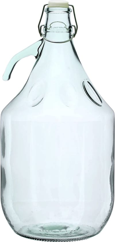 Gistingsfles 5 L met beugeldop en gebogen oor - fermentatie fles