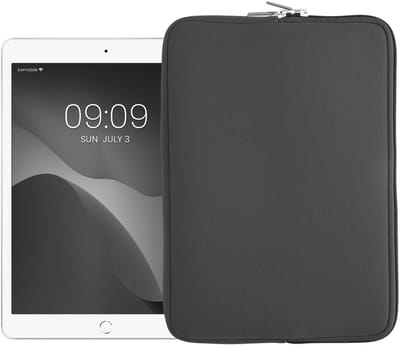 kwmobile universele tablet hoes - Stevige stijlvolle hoes voor tablets - Neopreen tablet sleeve - Compatibel met 9,7"-11" Tablet - grijs