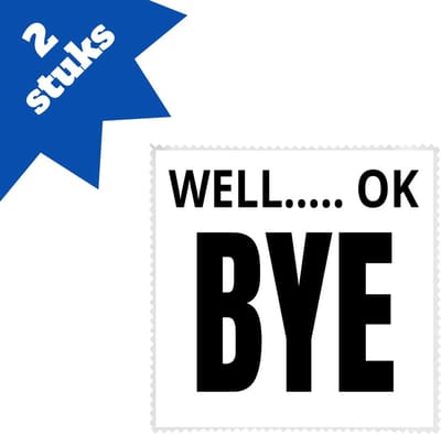 Akyol - well ok bye brillendoekjes - Afscheid bedank cadeau - collega's - werk - afscheidscadeau - verjaardagscadeau - kado - 17,8 bij 17,8 cm - 2 stuks
