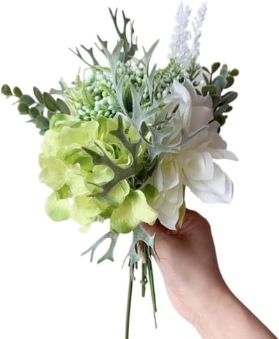 Kunstbloemen Boeket - Zijden Bloemen - Huis Decoratie - Handgeschreven Notities - 30 cm Lengte - Gemengd