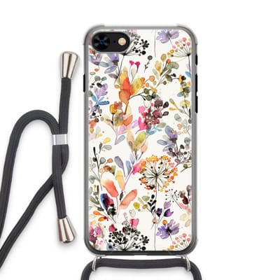 Case Company® - Hoesje met koord geschikt voor iPhone 8 hoesje met Koord - Wilde grassen - Telefoonhoesje met Zwart Koord - Bescherming aan alle Kanten en Over de Schermrand