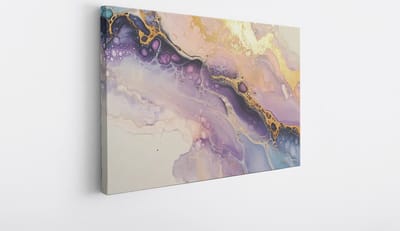 Saammp Canvas Schilderij - Marmer - Paars - Abstract kunstwerk - 30x20 - Foto op canvas - Wanddecoratie - Muurdecoratie Woonkamer - Slaapkamer decoratie - Canvas Print
