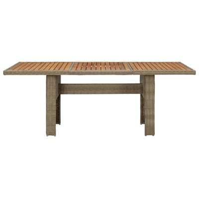 vidaXL - Tuintafel - 200x100x74 - cm - poly - rattan - bruin