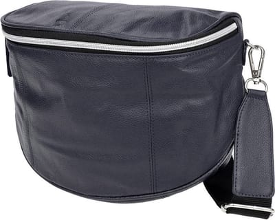 Grote Leren Schoudertas Donkerblauw - Grote Crossbodytas Dames - Schoudertas Leer