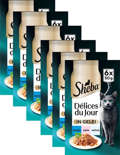 Sheba Kattenvoer - Delices du Jour - Zalm & Tonijn in gelei - 36x50g