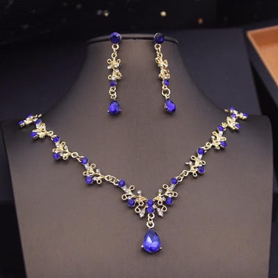 Groene Kroon Bruids Sieraden Sets voor Vrouwen Choker Ketting Sets Met Tiara's Bruidsjurk Prom Bruid Sieraden Accessoires gray