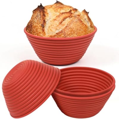 CLVP® Rijsmandje Broodbakken - Rijsmandje Brood - Rijsmand Rond - Banneton - Rood