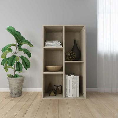vidaXL - Boekenkast/dressoir - 50x25x80 - cm - bewerkt - hout - sonoma - eikenkleur