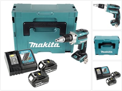 Makita DFS 250 RFJ accu-droogbouwschroevendraaier 18 V borstelloos + 2x accu 3.0 Ah + lader + Makpac