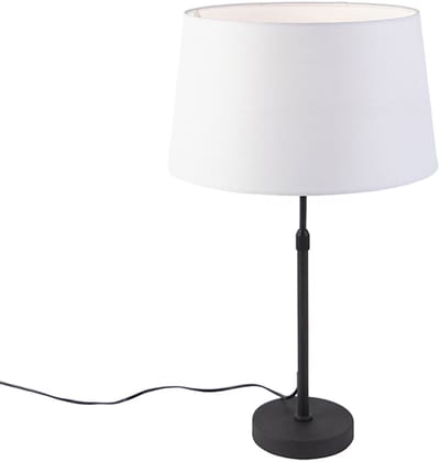 QAZQA parte - Moderne Tafellamp met kap - 1 lichts - H 700 mm - Wit - Woonkamer | Slaapkamer | Keuken