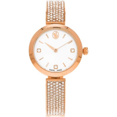 Montre Swarovski Mouvement Quartz Bracelet Acier Inoxydable 27mm Cadran Blanc Étanche 50M Montres pour Femmes Argent 5671202 White Dial white