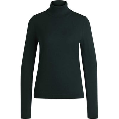 Boss Dames-sweatshirt met col, normale pasvorm (Groen)