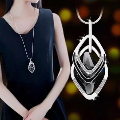Lange kettingen en hangers voor vrouwen Maxi Collier Femme Geometrische ketting Mode ketting Statement kraag Accessoires Sieraden gray
