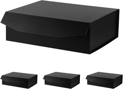 Luxe Matzwarte Extra Grote Geschenkdoos Set van 4 met Deksel voor Cadeaus