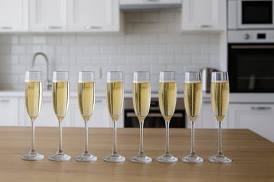 Glozini Havana – Set van 6 Champagneglazen – 260 ml – Kristalhelder – Elegant Design voor Champagne en Prosecco