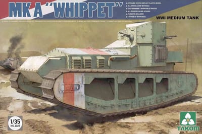 Takom Modelbouwpakket Militaire voertuigen - 2025 Mk.A Whippet WWI - Britse Medium Tank Plastic - 1:35 - Modelbouw