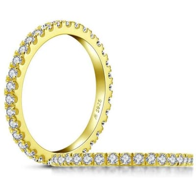 925 Sterling Zilver Gemaakt Moissaniet Edelsteen Diamanten Trouw Verlovingsring Trouwring Fijne Sieraden Groothandel 6 beige