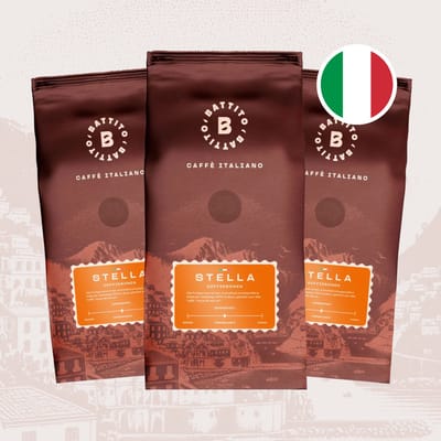 Battito 'Stella' Italiaanse koffiebonen - 100% Arabica - Intensiteit 5/10 - Ambachtelijke kwaliteit uit Napels, Italië - 1,5 kg