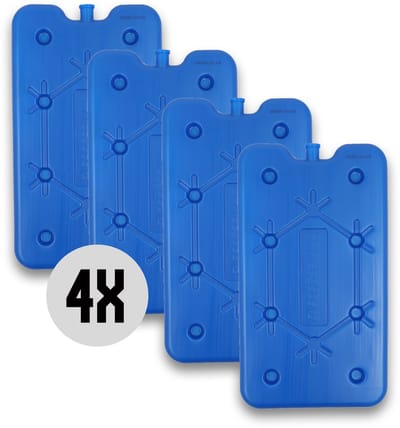 DULA platte koelelementen voor koelbox en koeltas - Freezeboard blauw plat - 4 stuks - 400 gram - 14 x 25 x 1.5 cm