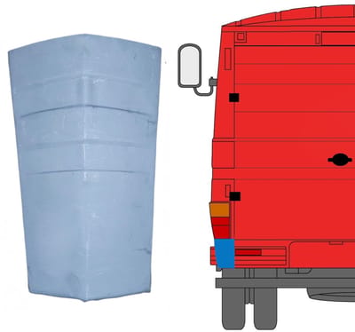 Reparatiepaneel achter hoek voor Mercedes 406-608D 1968-1986 / Links
