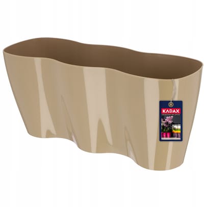 KADAX Bloempot voor binnen, orchideeën, bloemen, planten, vensterbank, orchideeënpot, kunststof plantenpot, moderne plantenbak, bloembak, bloemenbak, 35 x 12 cm, beige