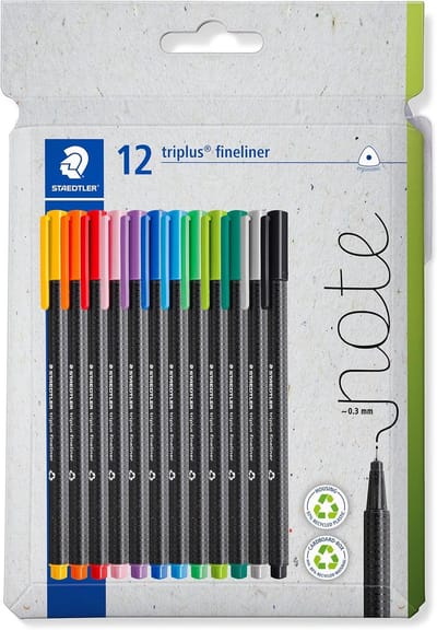 Set van 12 Fineliners in Diverse Kleuren - Dunne Punt Perfect voor Tekenen en Schrijven
