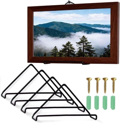 Set van 4 Wandbeugels voor Grammofoonplaten, Platenrek, Tentoonstellingsrek, Wandmontage voor Muziekcollectie en Decoratie (Zwart)