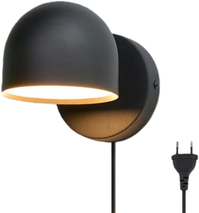 longziming -Wandlamp met 350° Verstelbare Kop – Plug-in LED Lamp – Hoogwaardig IJzer – Eenvoudige Installatie – Sfeerverlichting voor Slaapkamer, Woonkamer en Studie