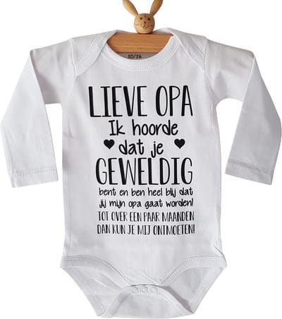 Set van 2 rompertjes cadeau tekst zwangerschap bekendmaking aankondiging voor liefste aanstaande opa en oma Geboorte Cadeau Ik hoorde dat je geweldig bent en ben heel blij dat jij mijn gaat worden
