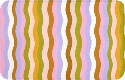 WC mat 80x50 cm - Antislip - lijnen - Golven - Pastelkleuren - Patroon - Toiletmat - Vloermat - Douchemat - Toilet tapijt - Toiletmatten