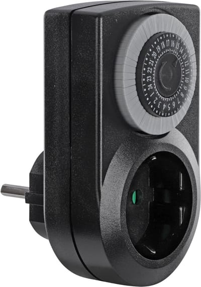 Q-Link tijdschakelaar - zwart - mechanisch - dagprogramma vaste ruiters - 16A