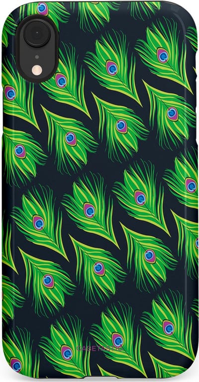 Casetastic Hoesje Geschikt voor Apple iPhone Xr - Stijlvolle Beschermende Duo-layer Case - Veren van verleiding