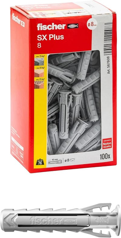 Sterke Nylon Pluggen voor Beton en Massieve Steen - Universeel Gebruik