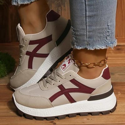 Casual Veterschoenen Dames Sneakers Platform Zachte Zool Wandelschoenen Lage Top Veelzijdige Schoenen 37 brown