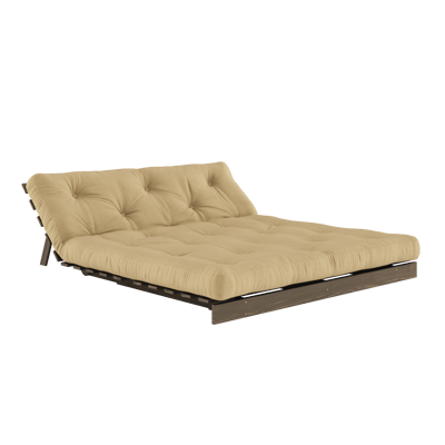 Karup Slaapbank Roots 160 - 758 Wheat Beige - 106 carob brown lacquered