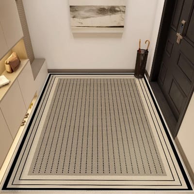 Tapis d'entrée résistant à la saleté, lavable, style luxe léger, paillasson antidérapant, tapis de porte personnalisable, décoration de maison 40X60CM (1.3X2FT beige
