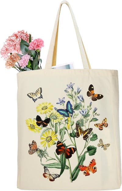 Katoenen tas - Tote bag - Boodschappen doen - Ruim en praktisch - 35 x 42 cm - Bedrukt