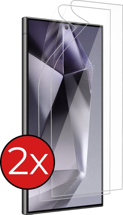 Screenprotector - 2 Stuks - Folie - Geschikt voor Samsung Galaxy S24 Ultra - Ultra Clear - Bescherm Folie - Soft TPU - Screen Protector
