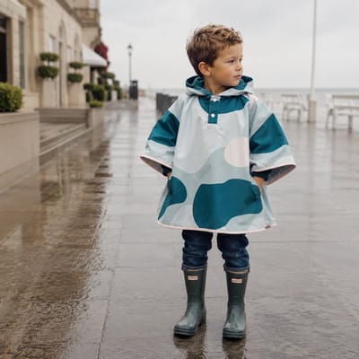 Ducksday- regenponcho kind – waterdicht – winddicht – fleece gevoerd – Breeze – 2 jaar