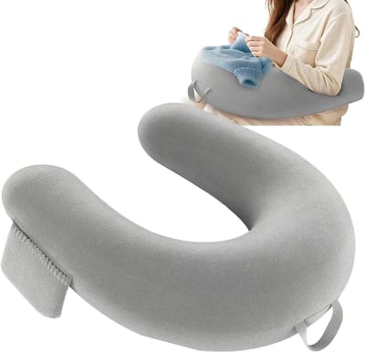 Leeskussen - Steunkussen - Comfortabel lezen - Ergonomische steun - 40 x 34 x 10 cm - Grijs